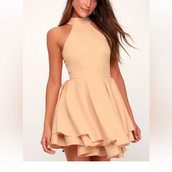 Lulus | Dresses | Lulus Dress Rehearsal Peach Skater Dress | Poshmark
